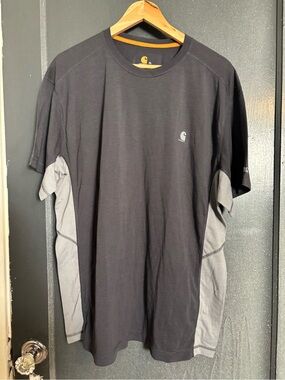 Carhartt Black Short-Sleeve Work Tee with Gray Panels